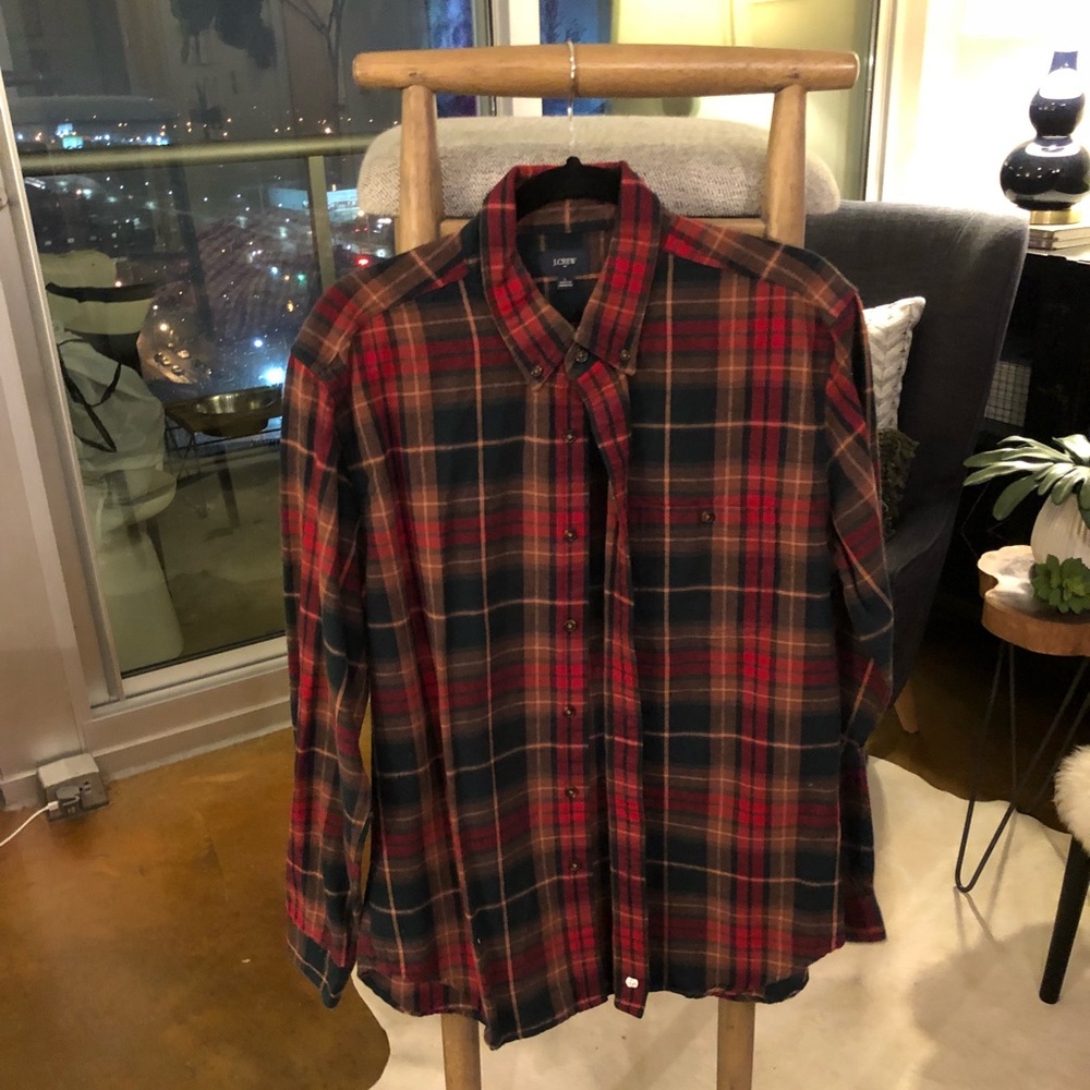 J. Crew elbow patch flannel.